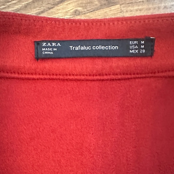 Zara BurntRed Zippered Women's Skirt - Picture 4 of 5